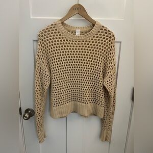 Old Navy Women's Tan Open-Knit Sweater